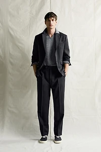 100% WOOL REGULAR-FIT SUIT PANTS