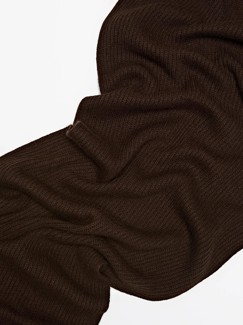 Ribbed 100% cashmere scarf