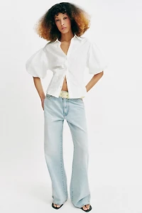 CHEMISE BRODÉE À MANCHES BOUFFANTES