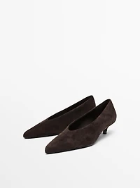 Escarpins en cuir souple avec daim