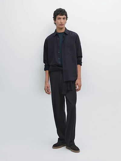 Regular fit needlecord shirt