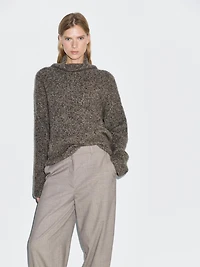 Wool blend trousers with buckle detail