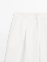 100% linen darted suit trousers