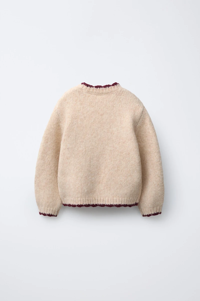 CROCHET PATCH KNIT JUMPER