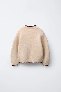 CROCHET PATCH KNIT JUMPER