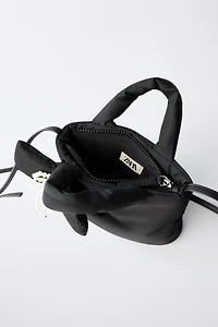 NYLON BOW CROSSBODY BAG