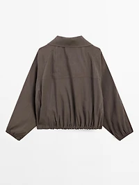 Veste bomber en lin mélangé
