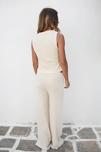 TEXTURED STRAIGHT LEG PANTS