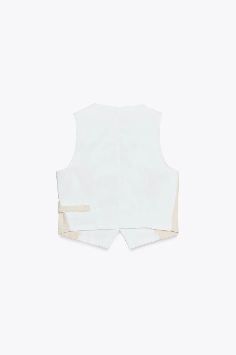 Z1975 DENIM COLOR BLOCK VEST