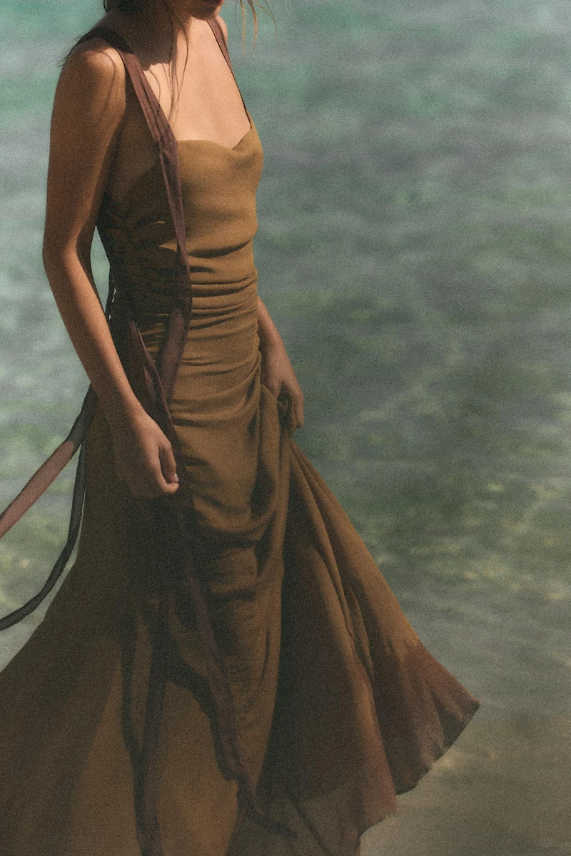 DRAPED GEORGETTE DRESS