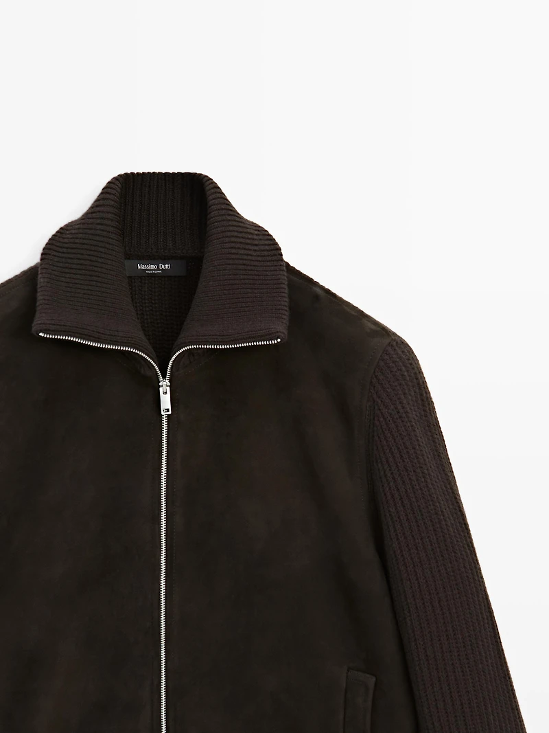 Veste contrastante à col camionneur