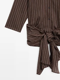 Striped shirt with scarf detail