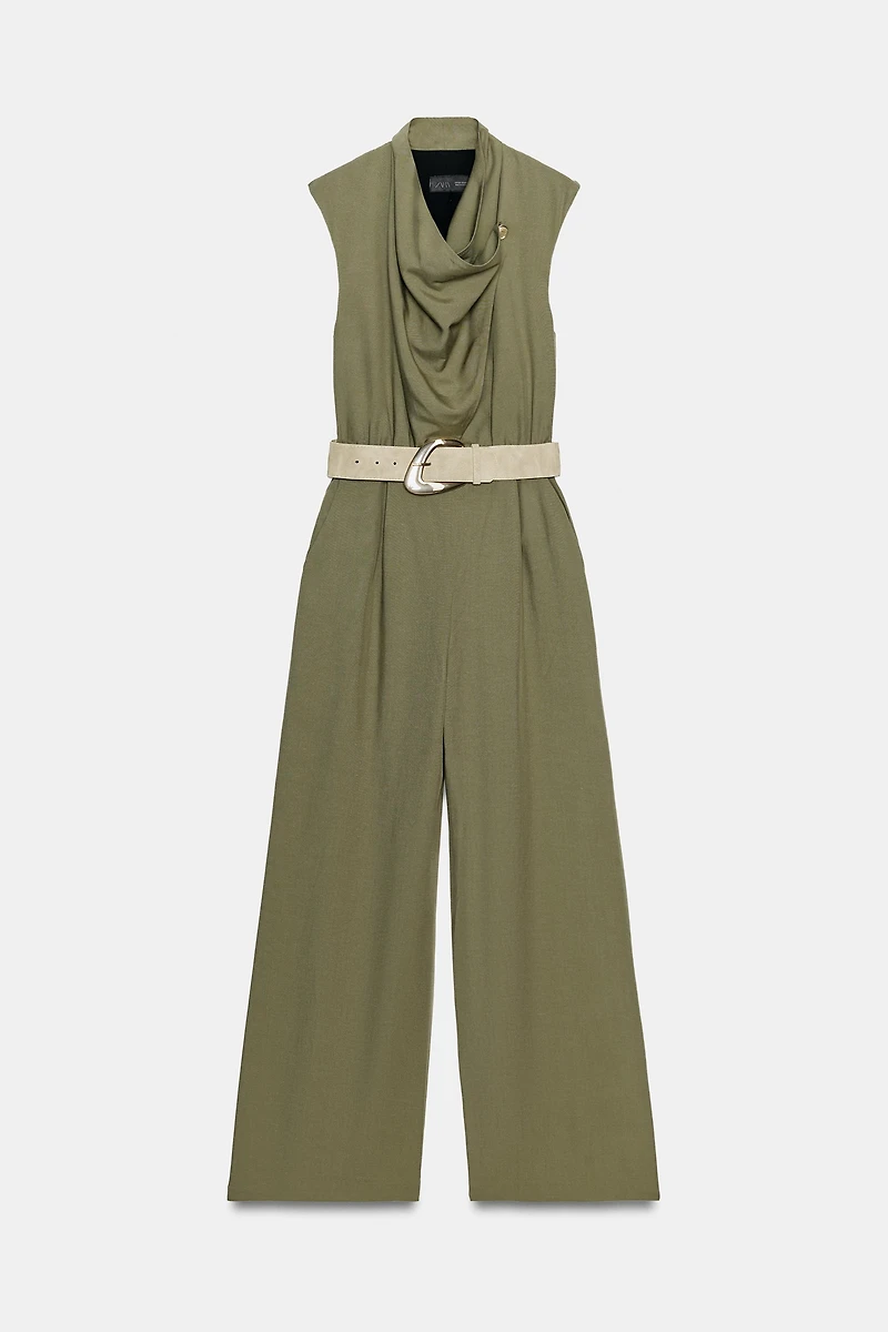 LONG BELTED JUMPSUIT