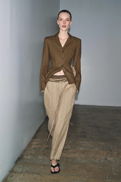 ZW COLLECTION LINEN BLEND PANTS