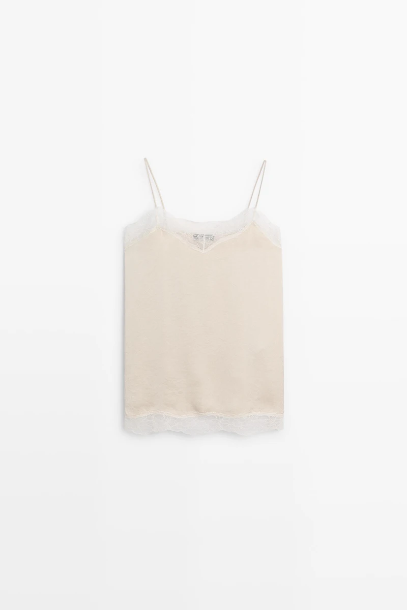 Strappy top with lace detail