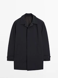 Lightweight trench coat with hidden buttons