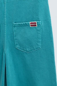 EMBROIDERED PATCH DENIM JUMPSUIT HARRY LAMBERT FOR ZARA X DISNEY