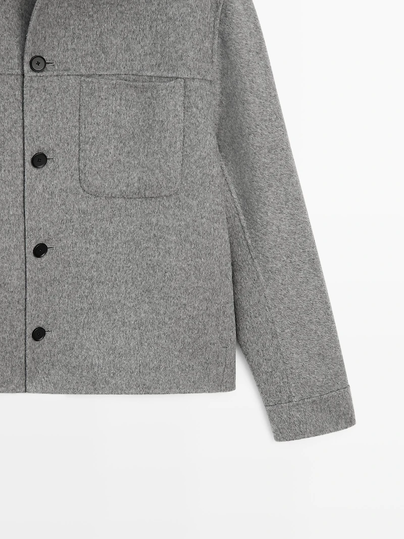 Wool blend overshirt with pockets