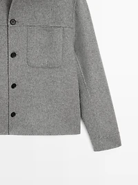 Wool blend overshirt with pockets