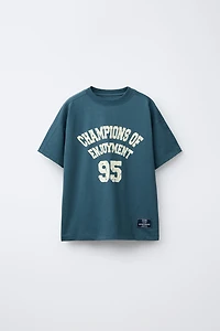 TEXT PRINT T-SHIRT AND BERMUDA SET