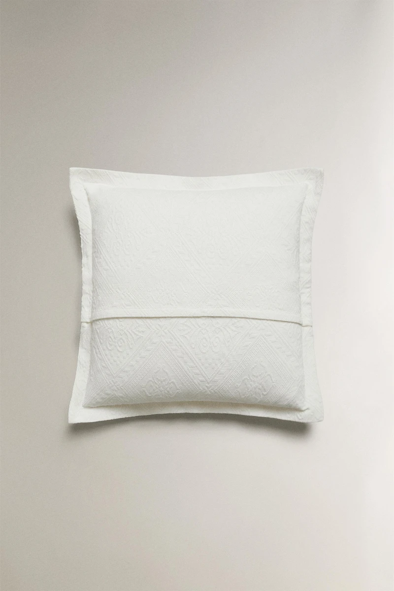 HOUSSE DE COUSSIN COTON MOTIF GÉOMÉTRIQUE