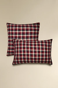 TAIE D’OREILLER FLANELLE COTON CARREAUX TARTAN NOËL