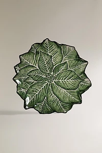 CHRISTMAS GLASS FLOWER DESSERT PLATE