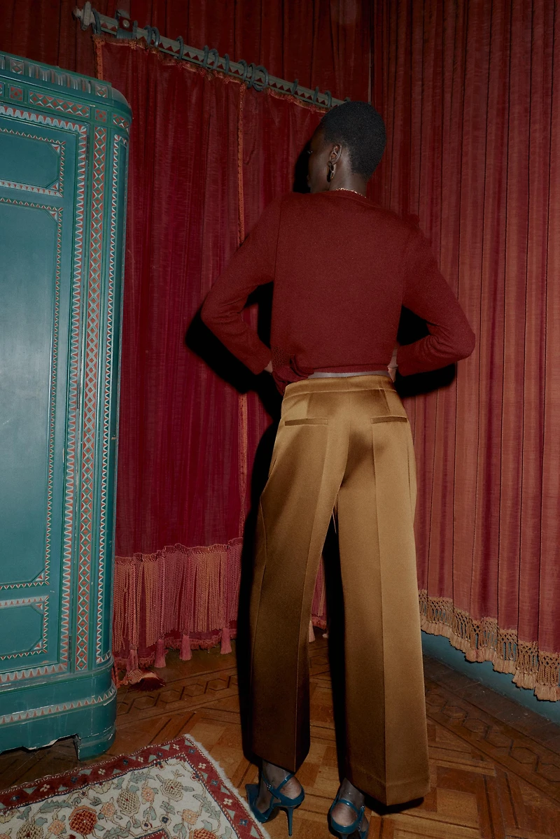 PANTALON LARGE SATINÉ