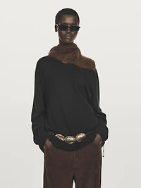 100% cashmere oversize V-neck sweater