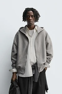 HOODED ZIP SWEATSHIRT WITH LABEL