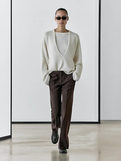 Pantalon flare poche