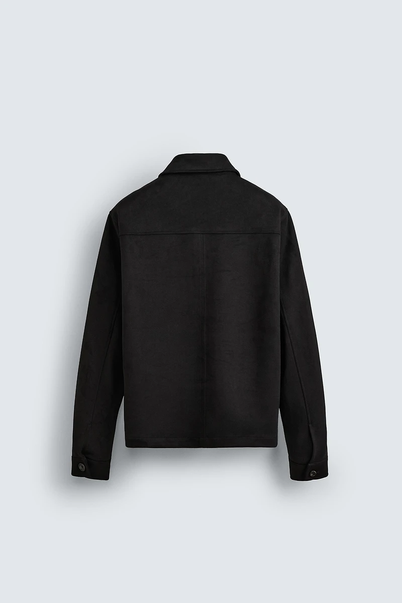FAUX SUEDE OVERSHIRT