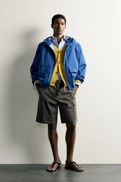 RELAXED FIT HOODED TECHNICAL JACKET