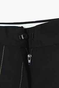 PANTALON DROIT SURPIQÛRES CONTRASTE
