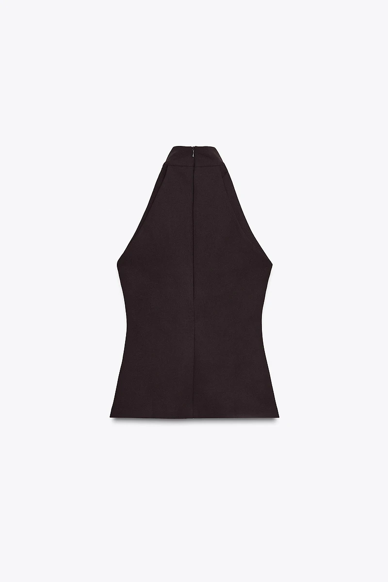 CREPE HALTER TOP