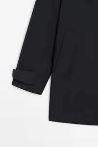 Long collar detail trench coat