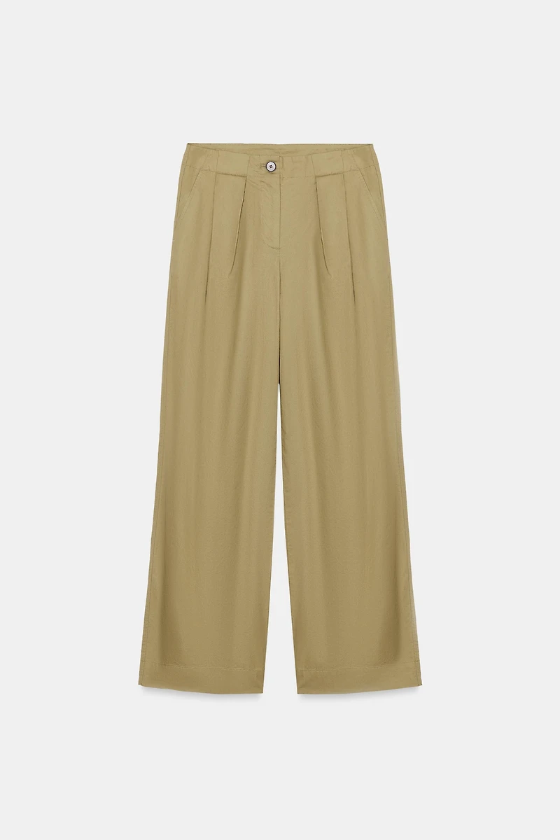 PLEATED BARREL PANTS