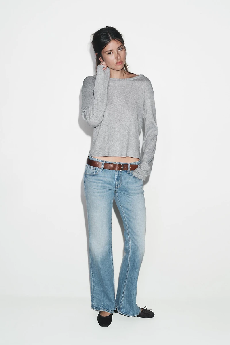LONG SLEEVE BOAT NECK T-SHIRT