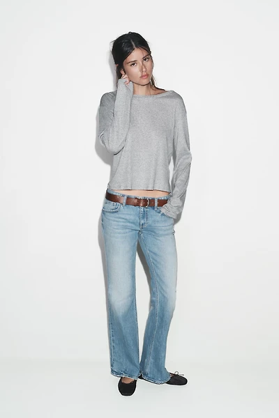 LONG SLEEVE BOAT NECK T-SHIRT