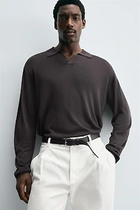 TEXTURED KNIT POLO SHIRT