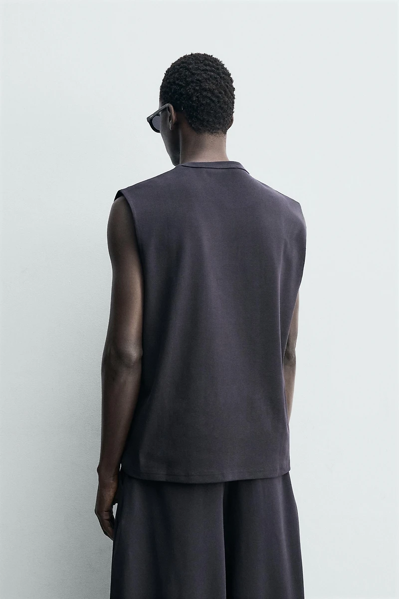 RELAXED FIT RIBBED TANK TOP