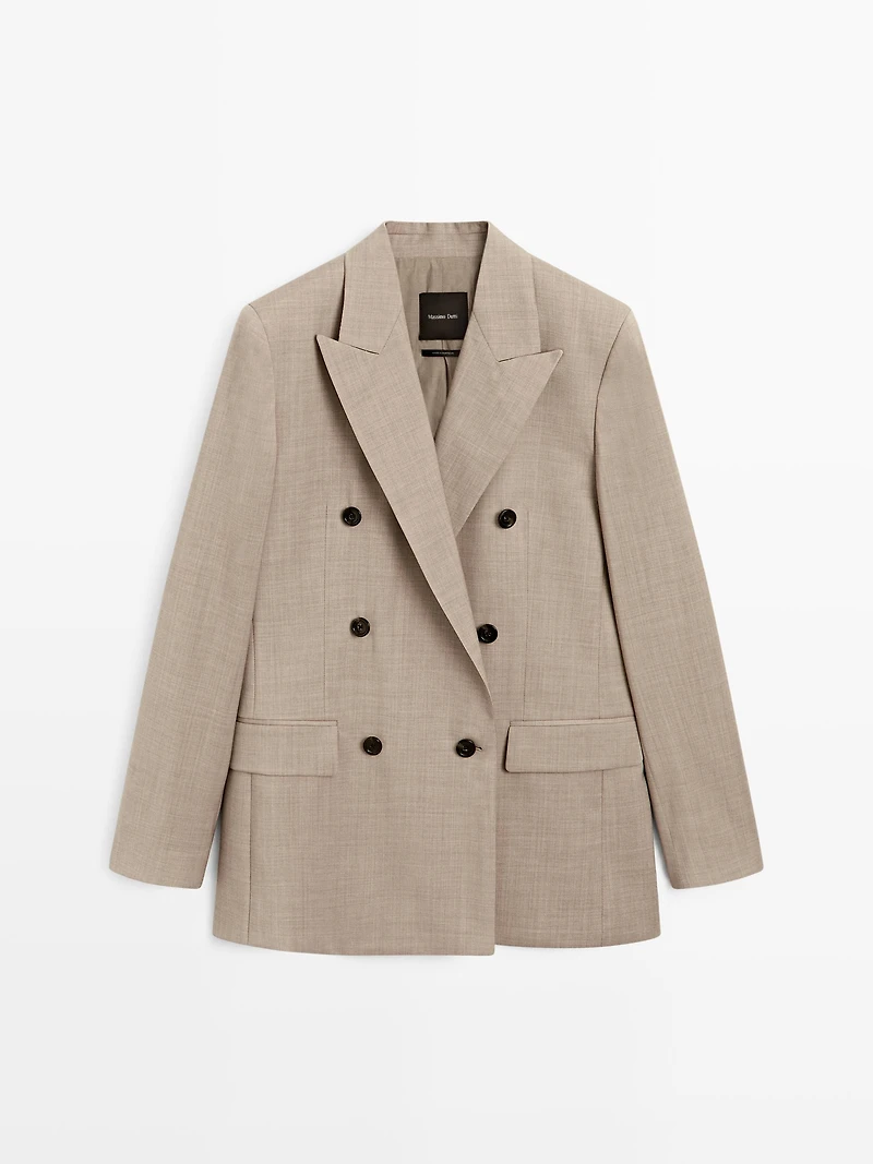 100% wool double-breasted blazer