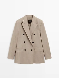 100% wool double-breasted blazer