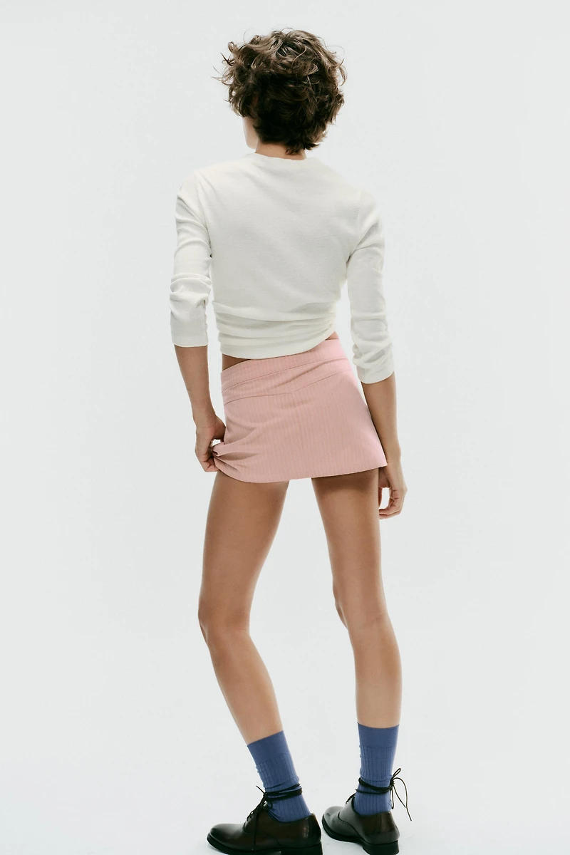 STRIPED POCKET MINI SKIRT