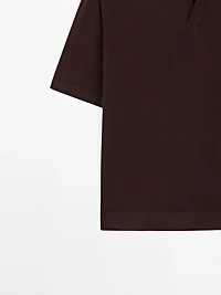 Knit polo shirt with contrast detail