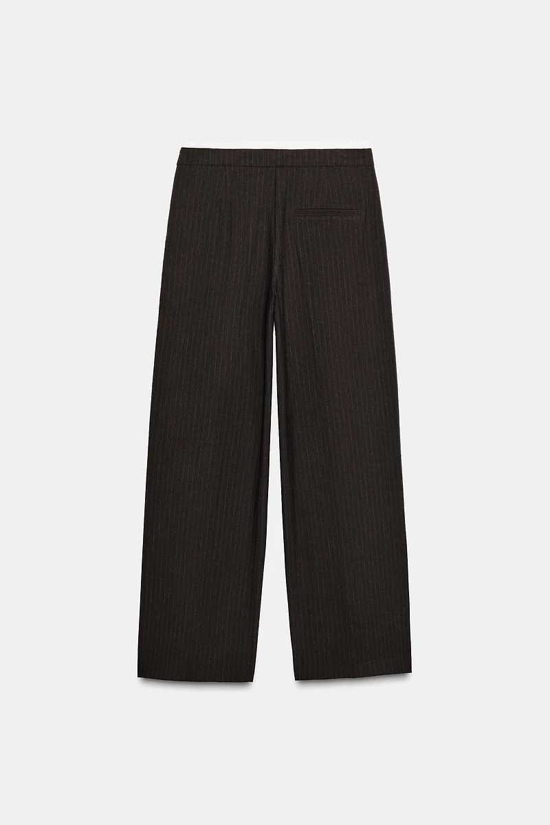 DOUBLE WAISTBAND WIDE-LEG PANTS