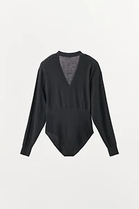 SHOULDER PAD KNIT BODYSUIT