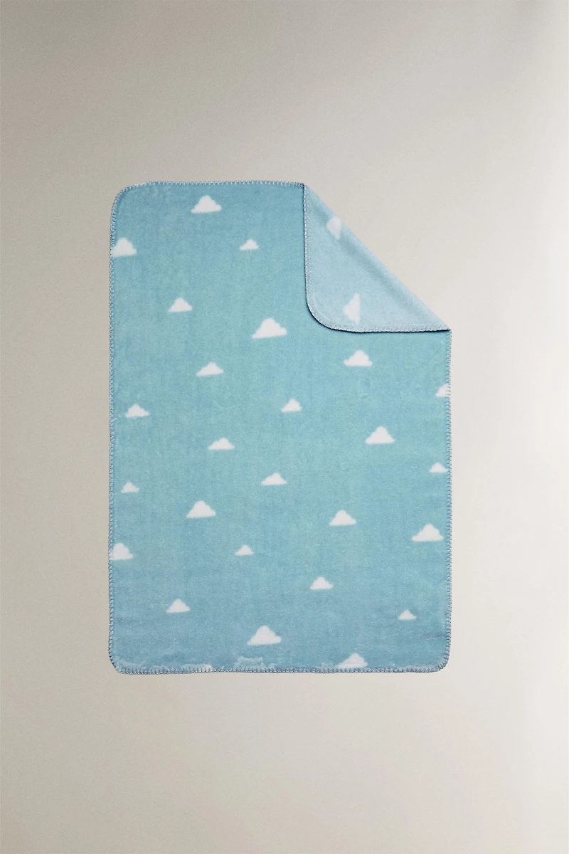 PLAID POLAIRE ENFANT NUAGES