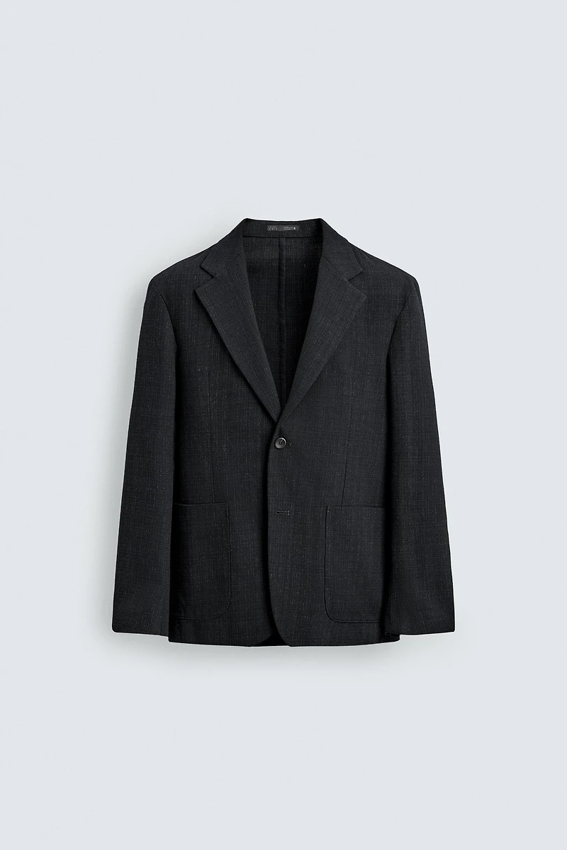 RELAXED FIT TEXTURED BLAZER