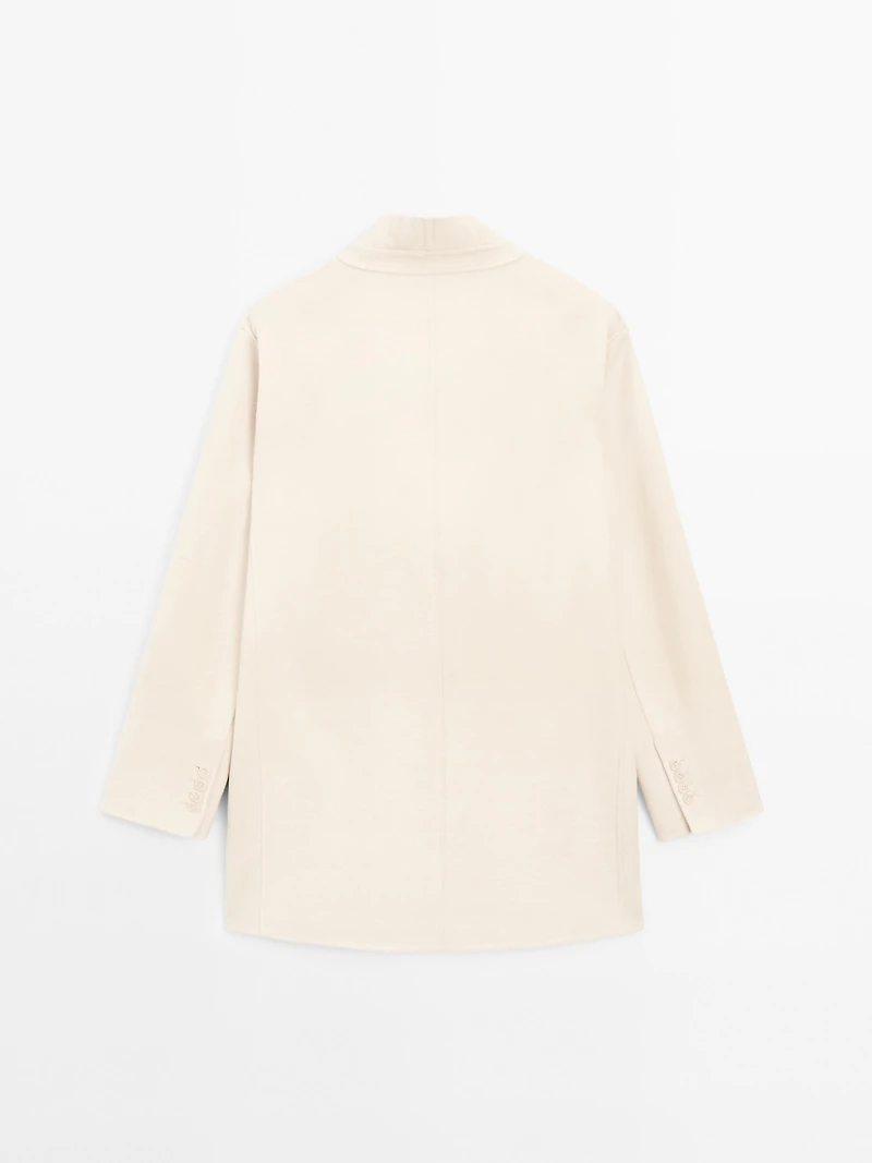 Manteau laine à col montant